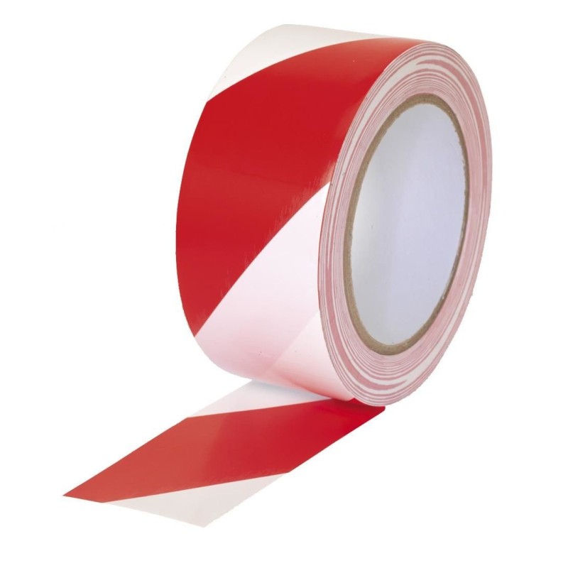 Cinta Vinílica para Marcar Pisos de 2" x 36 Yardas (50mm x 33 Mts), Rojo/Blanco