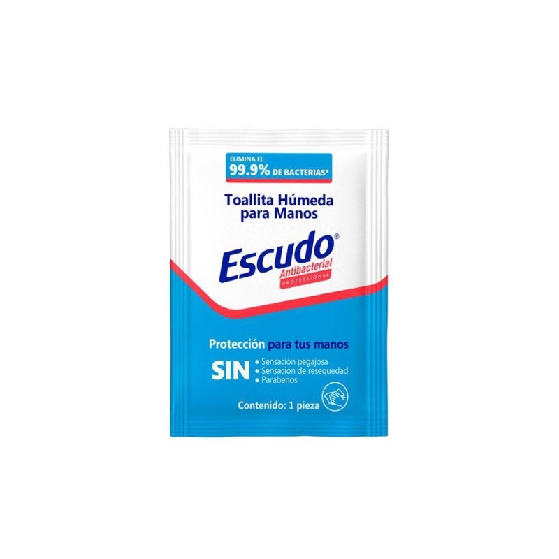 Toallitas Húmedas Antibacteriales para Manos ESCUDO® Paquete con 200.