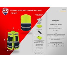 Chaleco Amarillo Tipo Reportero Europeo Ajustable, Unitalla