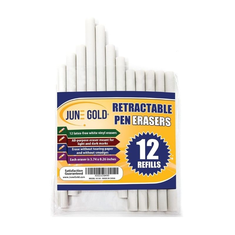 Borradores De Repuesto, Para Borrador Retráctil, Blanco, June Gold, Paquete/12