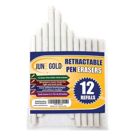 Borradores De Repuesto, Para Borrador Retráctil, Blanco, June Gold, Paquete/12