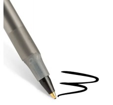 Bolígrafo Punto Fino 0.8 mm, Bic® Round Stic Xtra Precision, Cuerpo Translucido, Tinta Negra, Caja/12