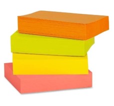 Notas Adhesivas 1 1/2'' X 2'' (3.81 x 5.08 cm), Colores Neón, Business Source, Paq/12 Blocks con 100 c/u