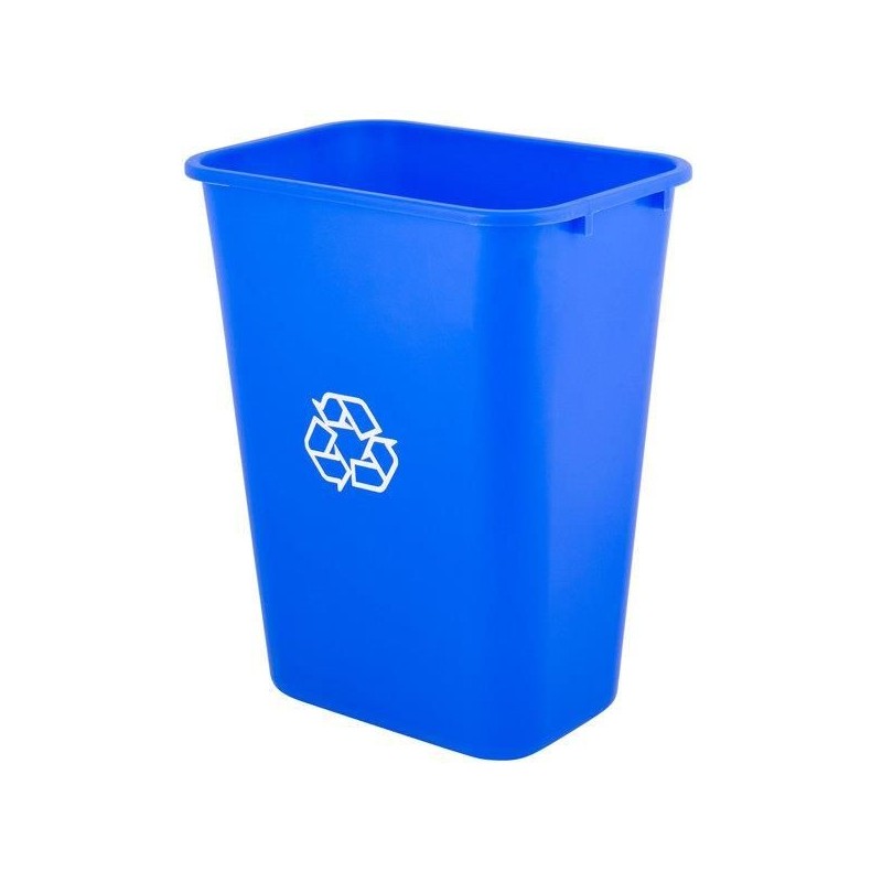Papelera para Basura 38 Litros (13 Galones) Azul con Símbolos de Recyclaje