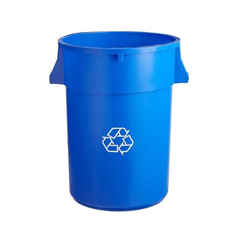 Contenedor Redondo para Basura de 44 Galones, Azul RECICLAJE