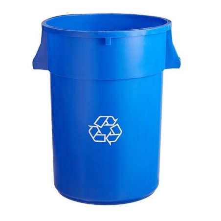 Contenedor Redondo para Basura de 44 Galones, Azul RECICLAJE
