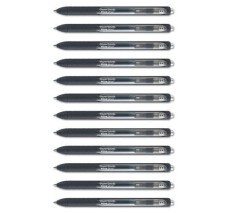 Bolígrafo de Gel Retráctil, Punto Mediano 0.7 mm, Paper Mate Inkjoy, Tinta Negra, Caja/12