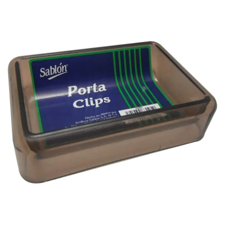 Porta Clips Acrílico, Color  Humo, Sablón