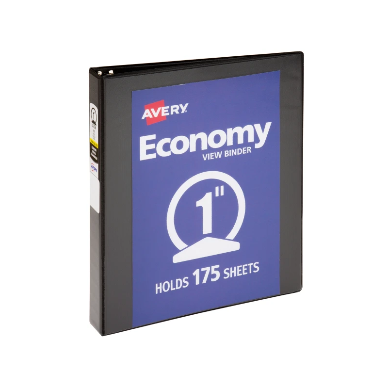 Carpeta de 1'' Avery, 3 Arillos en O, de 11'' X 8.5'', Capacidad para 175 Hojas, Negra