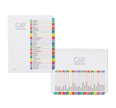 Separadores de Pestañas Insertables Alfabéticas, Multicolor, Set/26
