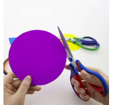 Tijeras de cero Inoxidable de 8'', Mango Recto de Agarre Suve, Azul/Rojo