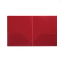 Folder De Plástico Con Dos Apartados, Tamaño Carta, Rojo, Paquete/10