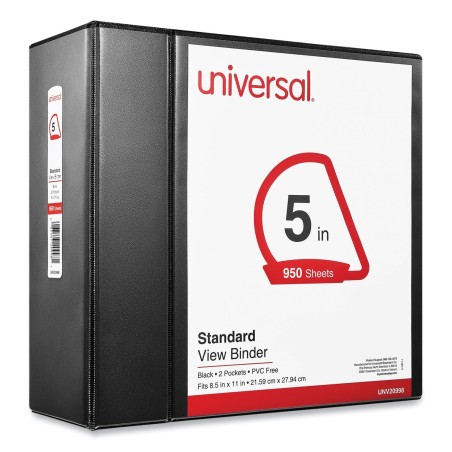 Carpeta De 5'' Universal, Arillo En D, Capacidad 950 Hojas, Negra