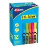 Resaltadores Hi Liter Avery, Punta Cincel, Colores Fluorescentes Variados,  Caja/12