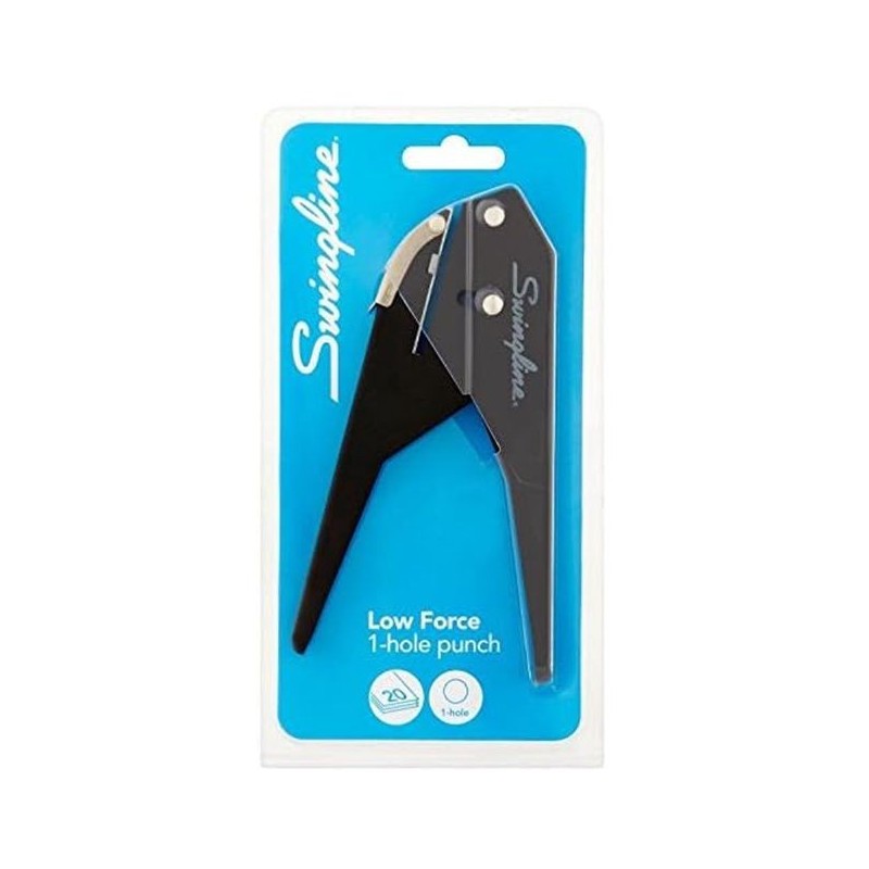 Perforadora Manual De1 Orificio Swingline, Capacidad Para 20 Hojas, Negra