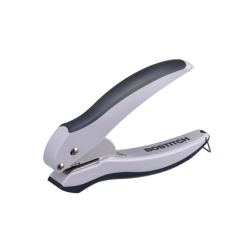 Perforadora de 1 Orificio, Ez Squeeze Bostich, Capacidad para 10 Hojas, Negro/Gris