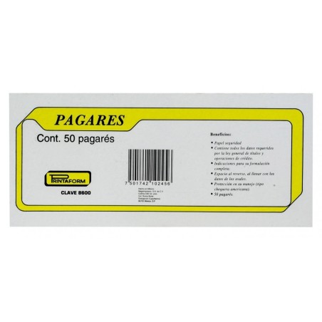 Pagaré,Printaform, Block/50