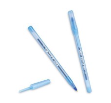 Bolígrafo Punto Fino 0.8 mm, Bic® Round Stic Xtra Precisión, Cuerpo Translucido, Tinta Azul, Caja/12