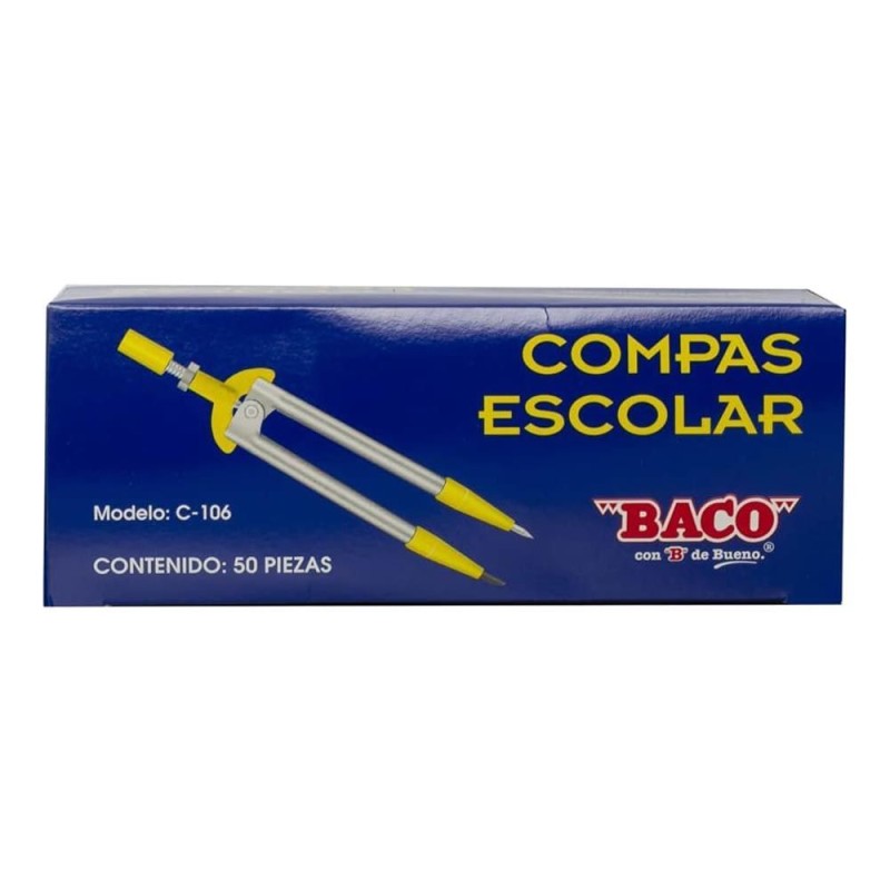 Compás Escolar Metálico, Baco