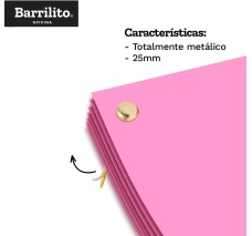 Broche Latonado Tipo Alemán 4 22 mm, Baco, Caja/100