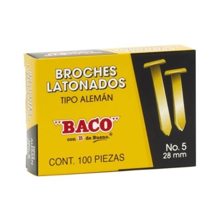 Broche Latonado Tipo Aleman 5 28 mm, Baco, Caja/100