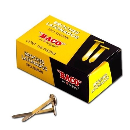 Broche Latonado Tipo Aleman 6 31 mm, Baco, Caja/100