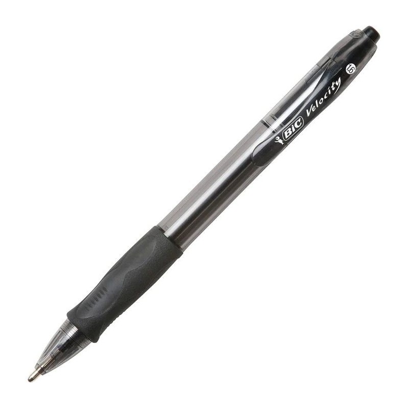 Bolígrafo Retráctil Gel, Punto Grueso 1.6 mm, Bic® Glide Bold Velocity, Tinta Negra, Caja/12