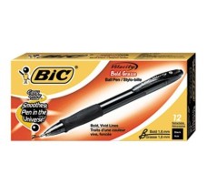 Bolígrafo Retráctil Gel, Punto Grueso 1.6 mm, Bic® Glide Bold Velocity, Tinta Negra, Caja/12