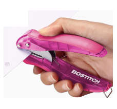 Perforadora de 1 Orificio, Ez Squeeze Bostich, Capacidad para 10 Hojas, Cuerpo Transparente, Colores Variados