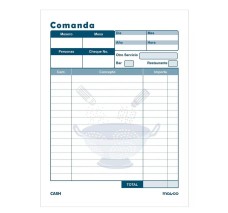 Comanda 1/8 Autocopiante, Paquete con 10 Blocks con 40 Hojas C/U