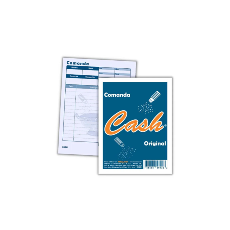 Comanda 1/8 Original, Paquete con 10 Blocks con 40 Hojas c/u
