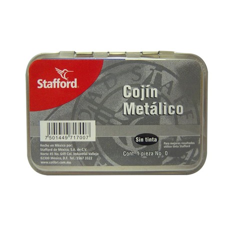 Cojín Para Sellos No.0, Metálico, Sin Tinta, Stafford