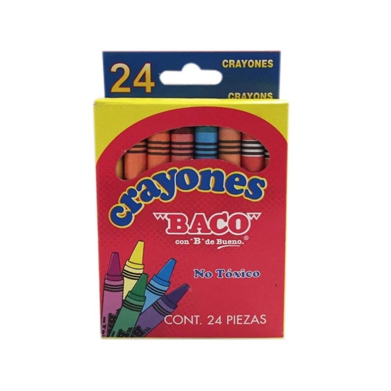 Crayones Redondos Estándar, Baco, Caja/24