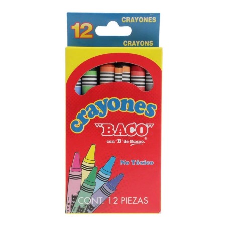 Crayones Redondos Estándar, Baco, Caja/12 