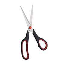 Tijera Multiusos de Acero Inoxidable De 8.5'', Mango de Plástico, Color Rojo/Negro, Paquete/5