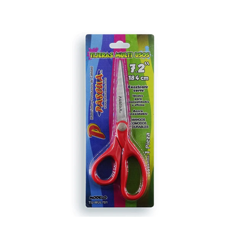 Tijeras Multiusos de 7.2'' Pascua, Mango Rojo de Plástico