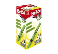 Resaltador Berol, Verde Flourecente, Caja/12
