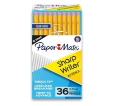 Lapicero Paper Mate Sharpwriter 0.7 mm, Barril Amarillo, Caja /36