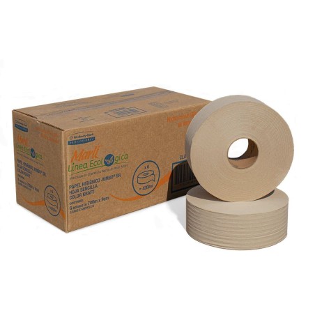 Papel Higiénico Linea Ecológica  - Hoja Sencilla  MARLI® 700 metros, 6 Rollos.