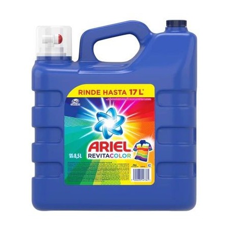 Detergente Líquido ARIEL REVITACOLOR 8.5 L.