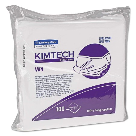 Toallas KIMTECH Pure W4 Polipropileno, 12" x 12" Paquete con 100 Toallas