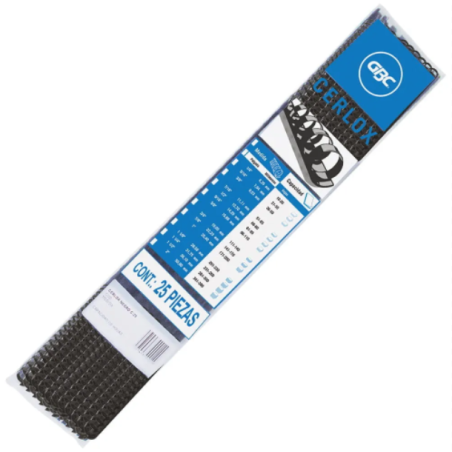 Arillo de Plástico 3/8 Perfex, 50 Hojas, Color Negro, Paquete/25