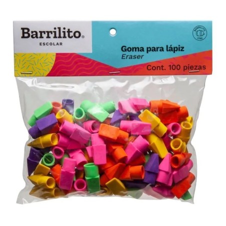Borrador De Capuchón Para Lápiz, Colores Surtidos, Paquete/100