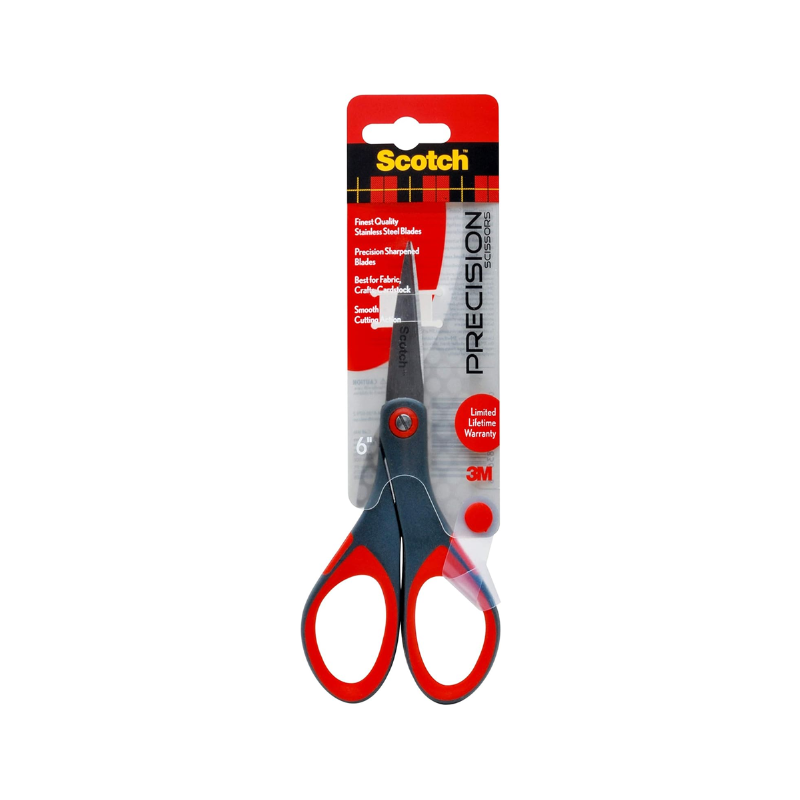 Tijeras Scotch Brand Precision de 7'', Negro/Gris