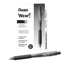 Bolígrafo Retráctil de Punto Mediano 1.0 Mm, Pentel Wow, Tinta Roja, Caja/12