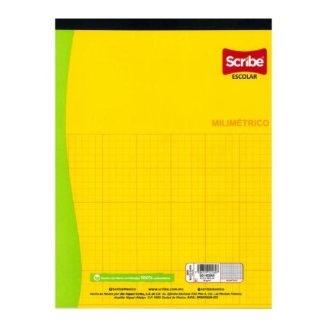 Block Hojas Milimétrico Scribe, Tamaño Carta, 50 Hojas