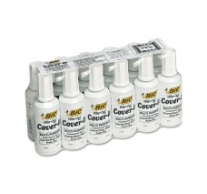 Corrector Liquido Bic Cover-It Wite-Out, Aplicador con brocha, Botella 20 Ml, Paquete/12