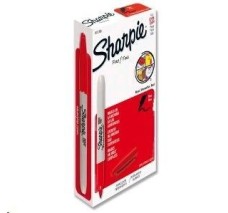 Marcador Permanente Sharpie, Punto Fino, Rojo, Caja/12