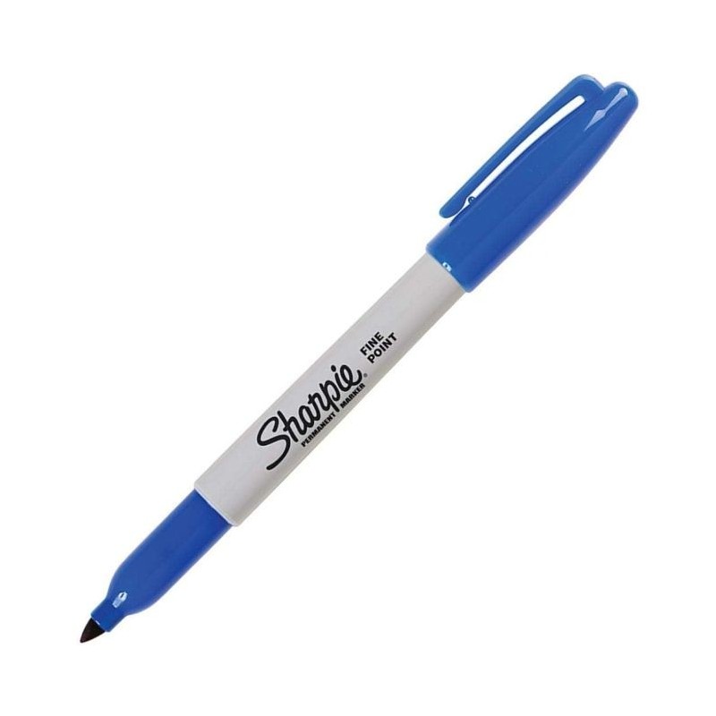 Marcador Permanente Sharpie®,  Punto Fino, Azul, Caja/12