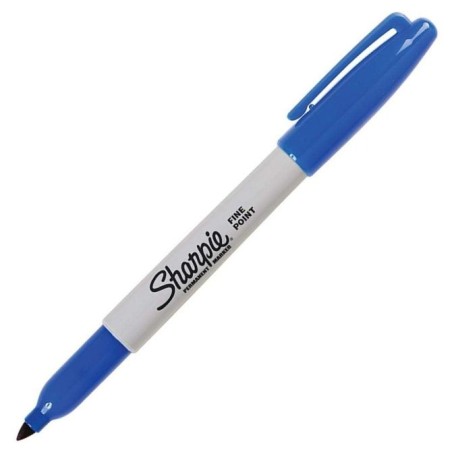 Marcador Permanente Sharpie®,  Punto Fino, Azul, Caja/12